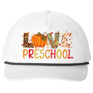 Love Preschool Happy Fall Thanksgiving Women Teacher Snapback Five-Panel Rope Hat