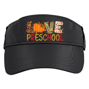 Love Preschool Happy Fall Thanksgiving Women Teacher Adult Drive Performance Visor