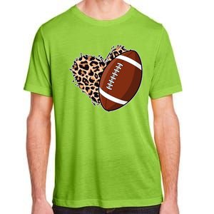 Leopard Print Heart Love Football Fan Adult ChromaSoft Performance T-Shirt