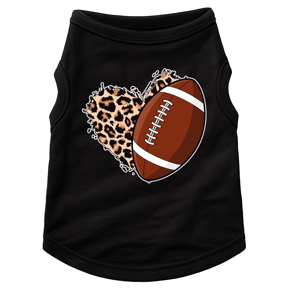 Leopard Print Heart Love Football Fan Doggie Tank
