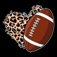 Leopard Print Heart Love Football Fan City Backpack