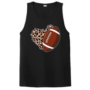 Leopard Print Heart Love Football Fan PosiCharge Competitor Tank