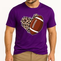 Leopard Print Heart Love Football Fan Cooling Performance Crew T-Shirt