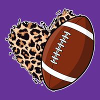 Leopard Print Heart Love Football Fan Cooling Performance Crew T-Shirt