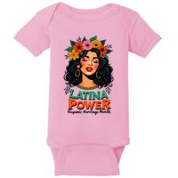 Latina Power Hispanic Heritage Month 2024 Flowers Baby Bodysuit