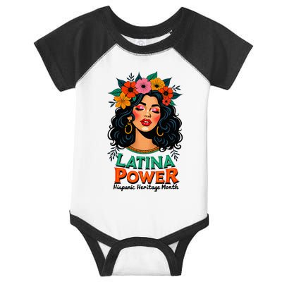 Latina Power Hispanic Heritage Month 2024 Flowers Infant Baby Jersey Bodysuit