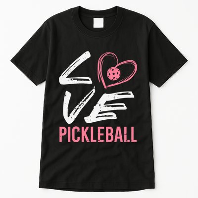 Love Pickleball Heart Pickle Ball Tall T-Shirt
