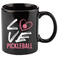 Love Pickleball Heart Pickle Ball 11oz C Handle Ceramic Mug