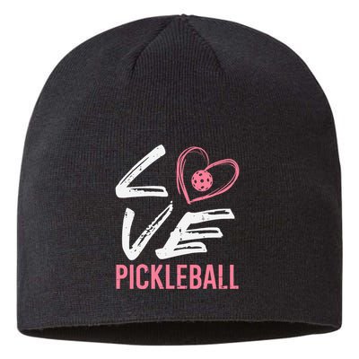 Love Pickleball Heart Pickle Ball Sustainable Beanie