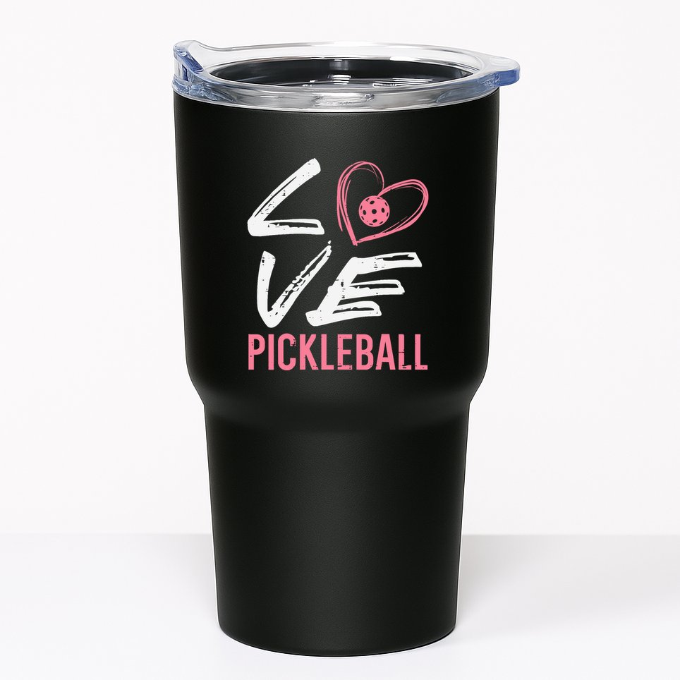 Love Pickleball Heart Pickle Ball Tumbler