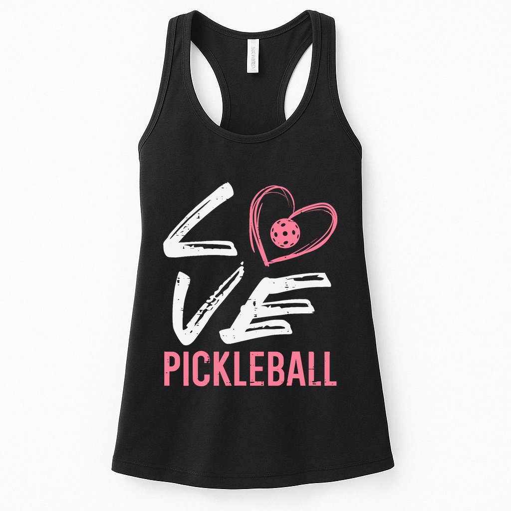 Love Pickleball Heart Pickle Ball Womens Tank Top
