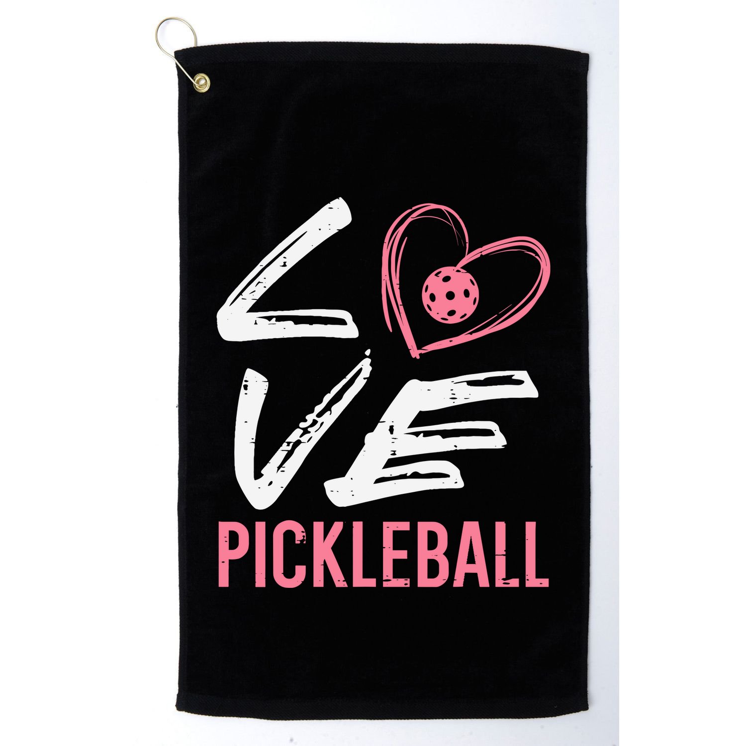 Love Pickleball Heart Pickle Ball Golf Towel
