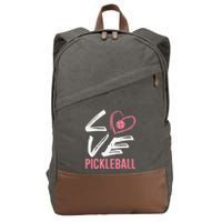 Love Pickleball Heart Pickle Ball Cotton Canvas Backpack