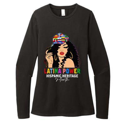 Latina Power Hispanic Heritage Month Country Flags Womens CVC Long Sleeve Shirt