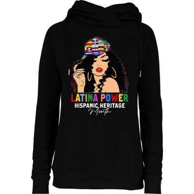 Latina Power Hispanic Heritage Month Country Flags Womens Funnel Neck Pullover Hood