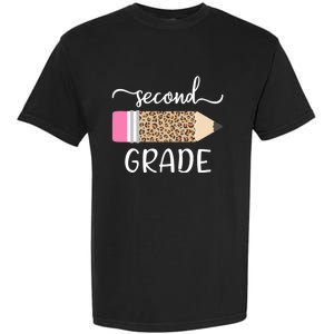 Leopard Print Hello Second Grade First Day Of School Teacher Gift Garment-Dyed Heavyweight T-Shirt