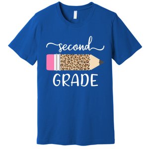 Leopard Print Hello Second Grade First Day Of School Teacher Gift Premium T-Shirt