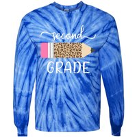 Leopard Print Hello Second Grade First Day Of School Teacher Gift Tie-Dye Long Sleeve Shirt