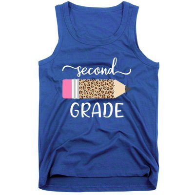 Leopard Print Hello Second Grade First Day Of School Teacher Gift Tank Top