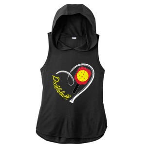 Love Pickleball Heart Paddleball Lover I love Pickleball Ladies PosiCharge Tri-Blend Wicking Draft Hoodie Tank