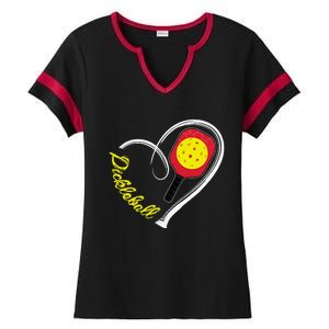 Love Pickleball Heart Paddleball Lover I love Pickleball Ladies Halftime Notch Neck Tee