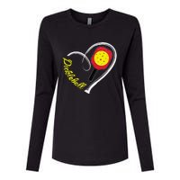 Love Pickleball Heart Paddleball Lover I love Pickleball Womens Cotton Relaxed Long Sleeve T-Shirt