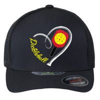 Love Pickleball Heart Paddleball Lover I love Pickleball Flexfit Unipanel Trucker Cap