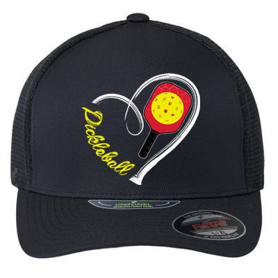 Love Pickleball Heart Paddleball Lover I love Pickleball Flexfit Unipanel Trucker Cap