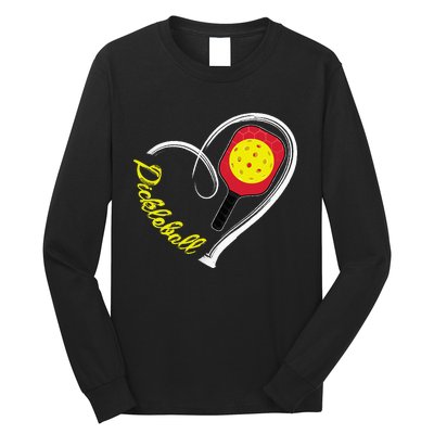 Love Pickleball Heart Paddleball Lover I love Pickleball Long Sleeve Shirt