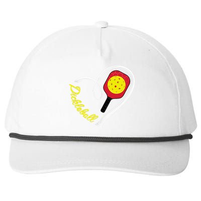 Love Pickleball Heart Paddleball Lover I love Pickleball Snapback Five-Panel Rope Hat