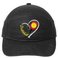 Love Pickleball Heart Paddleball Lover I love Pickleball 7-Panel Snapback Hat