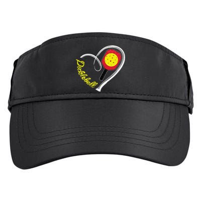 Love Pickleball Heart Paddleball Lover I love Pickleball Adult Drive Performance Visor