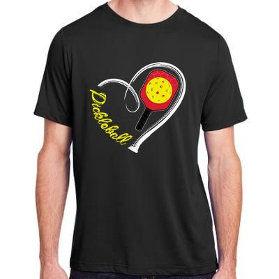 Love Pickleball Heart Paddleball Lover I love Pickleball Adult ChromaSoft Performance T-Shirt