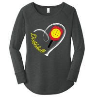 Love Pickleball Heart Paddleball Lover I love Pickleball Women's Perfect Tri Tunic Long Sleeve Shirt