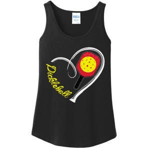 Love Pickleball Heart Paddleball Lover I love Pickleball Ladies Essential Tank