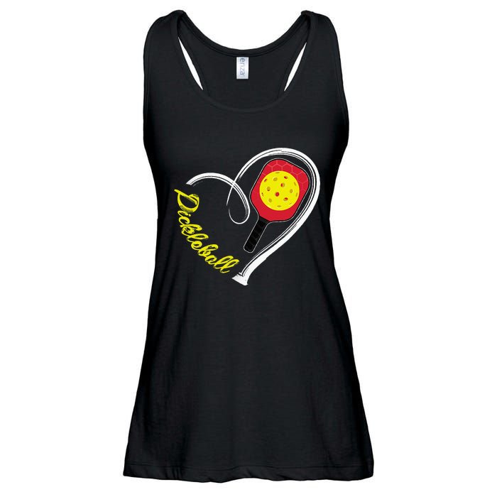 Love Pickleball Heart Paddleball Lover I love Pickleball Ladies Essential Flowy Tank