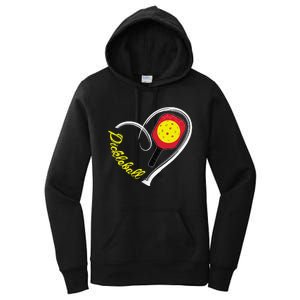 Love Pickleball Heart Paddleball Lover I love Pickleball Women's Pullover Hoodie