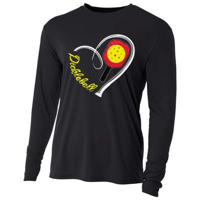 Love Pickleball Heart Paddleball Lover I love Pickleball Cooling Performance Long Sleeve Crew