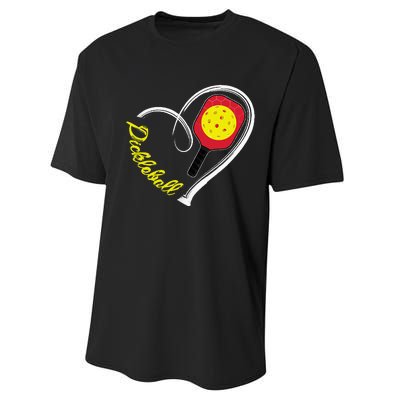 Love Pickleball Heart Paddleball Lover I love Pickleball Performance Sprint T-Shirt