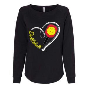 Love Pickleball Heart Paddleball Lover I love Pickleball Womens California Wash Sweatshirt