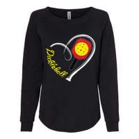 Love Pickleball Heart Paddleball Lover I love Pickleball Womens California Wash Sweatshirt