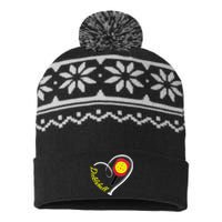 Love Pickleball Heart Paddleball Lover I love Pickleball USA-Made Snowflake Beanie