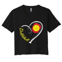 Love Pickleball Heart Paddleball Lover I love Pickleball Women's Crop Top Tee