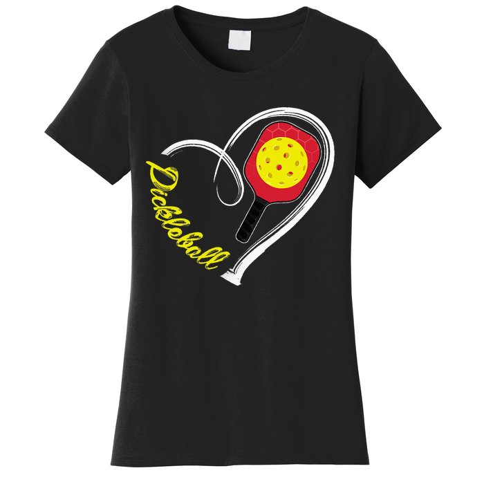 Love Pickleball Heart Paddleball Lover I love Pickleball Women's T-Shirt