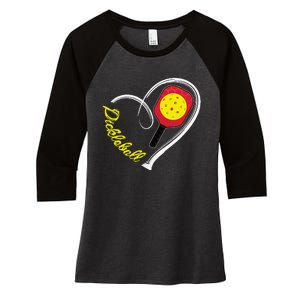 Love Pickleball Heart Paddleball Lover I love Pickleball Women's Tri-Blend 3/4-Sleeve Raglan Shirt