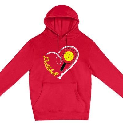 Love Pickleball Heart Paddleball Lover I love Pickleball Premium Pullover Hoodie