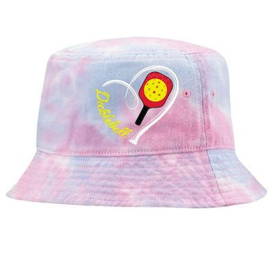 Love Pickleball Heart Paddleball Lover I love Pickleball Tie-Dyed Bucket Hat