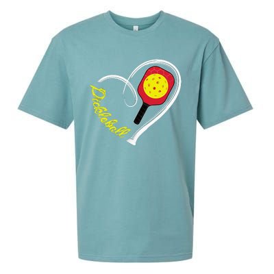 Love Pickleball Heart Paddleball Lover I love Pickleball Sueded Cloud Jersey T-Shirt