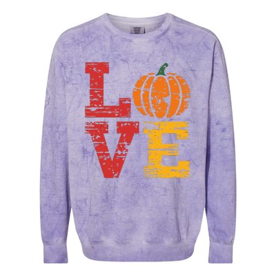 Love Pumpkin Halloween Fall Season 2024 Colorblast Crewneck Sweatshirt