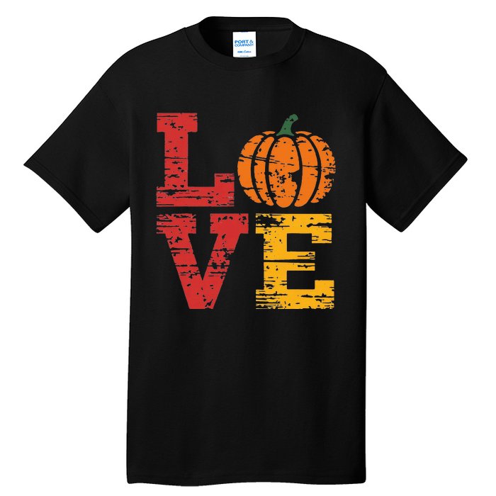 Love Pumpkin Halloween Fall Season 2024 Tall T-Shirt